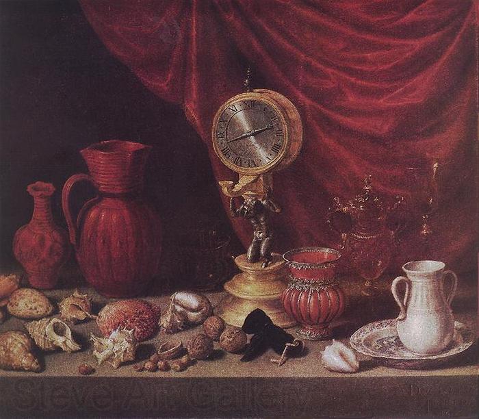 PEREDA, Antonio de Stiil-life with a Pendulum sg Spain oil painting art